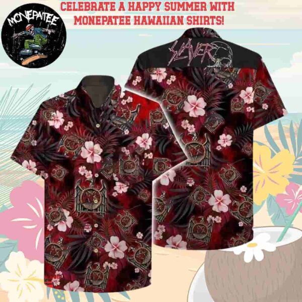 Slayer Music Band Tropical Reign Hawaiian Shirt and Beach Shorts