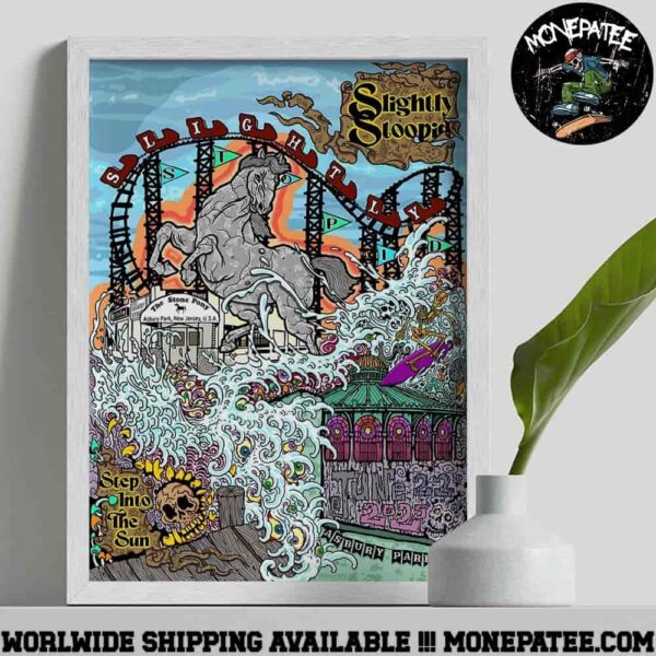 Slightly Stoopid Concert Poster In Asbury Park NJ On June 22 2025 Art By Mike Nomy Decorative Poster Canvas