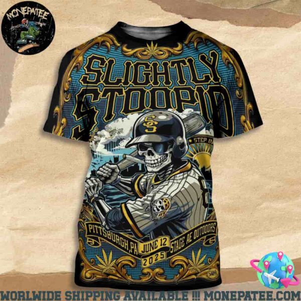 Slightly Stoopid Concert Poster In Pittsburgh PA On June 12 2025 At Stage Ae Outdoors All Over Print T-Shirt