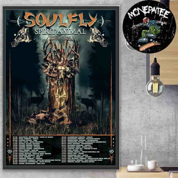 Soulfly Spirit Animal Tour Dates List 2025 Home Decor Poster Canvas