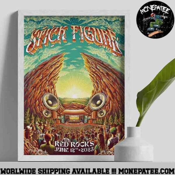 Stick Figure Concert Poster At Red Rocks Amphitheatre On June 12 2025 In Morrison CO Home Decor Poster Canvas