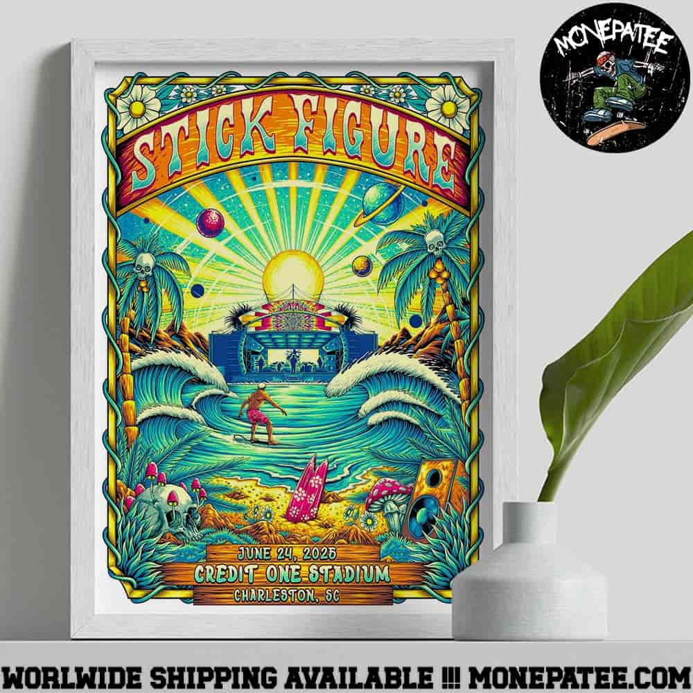 Stick Figure Concert Poster In Charleston Sc At Credit One Stadium On June 24 2025 Stick Figure Concert Poster In Charleston Sc At Credit One Stadium On June 24 2025