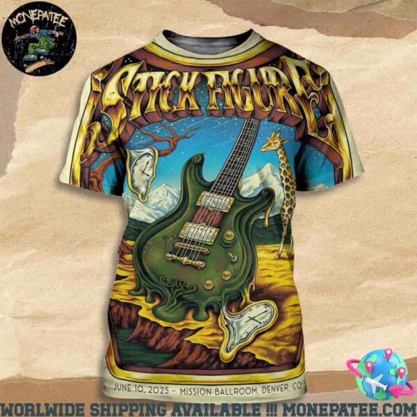 Stick Figure Concert Poster In Denver CO On June 10 2025 At Mission Ball Room All Over Print T-Shirt