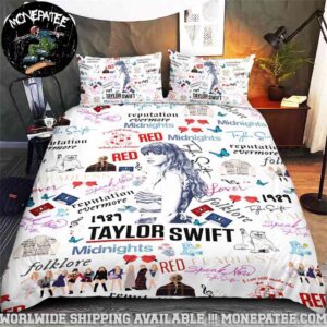 Taylor Swift Albums Collage Rare Design Bedding Set For True Fans