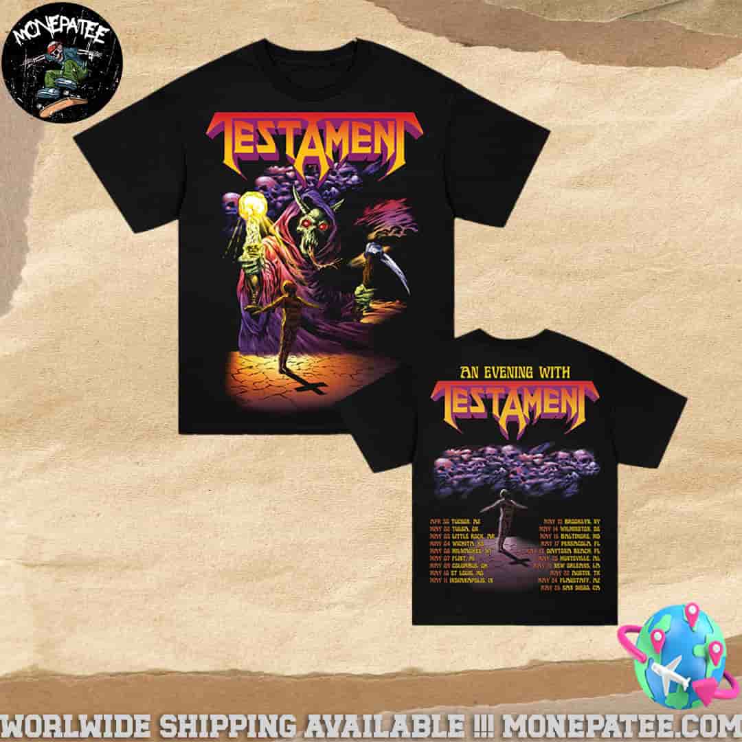 Testament An Evening With 2025 Tour Merch Two Sided Unisex T-Shirt Testament An Evening With 2025 Tour Merch Two Sided Unisex T-Shirt
