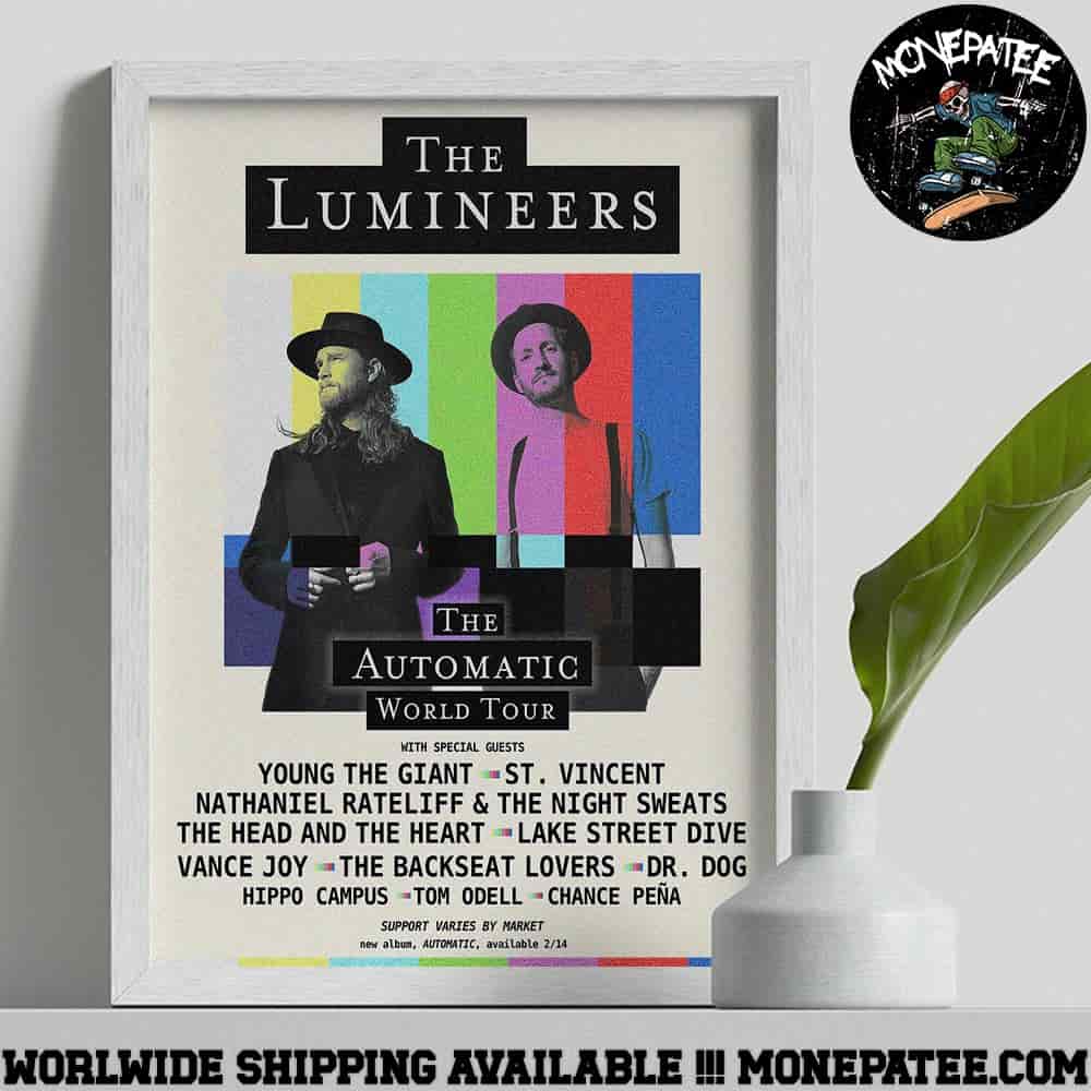 The Lumineers The Automatic World Tour 2025 Decorative Poster Canvas The Lumineers The Automatic World Tour 2025 Decorative Poster Canvas