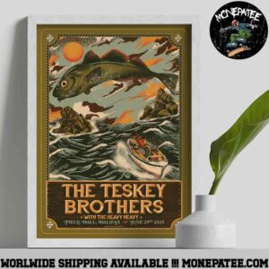 The Teskey Brothers Concert Poster In Halifax UK At The Piece Hall On June 29 2025 Decorative Poster Canvas
