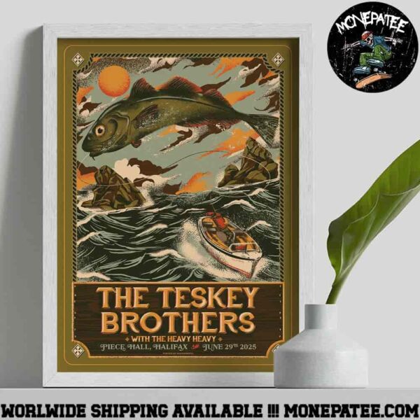 The Teskey Brothers Concert Poster In Halifax UK At The Piece Hall On June 29 2025 Decorative Poster Canvas
