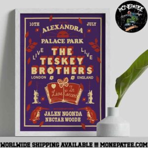 The Teskey Brothers Concert Poster In London England At Alexandra Palace Park On July 10th 2025 Decorative Poster Canvas