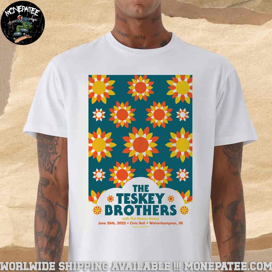The Teskey Brothers Concert Poster In Wolverhampton UK At Civic Hall On June 26th 2025 Unisex T-Shirt The Teskey Brothers Concert Poster In Wolverhampton UK At Civic Hall On June 26th 2025 Unisex T-Shirt