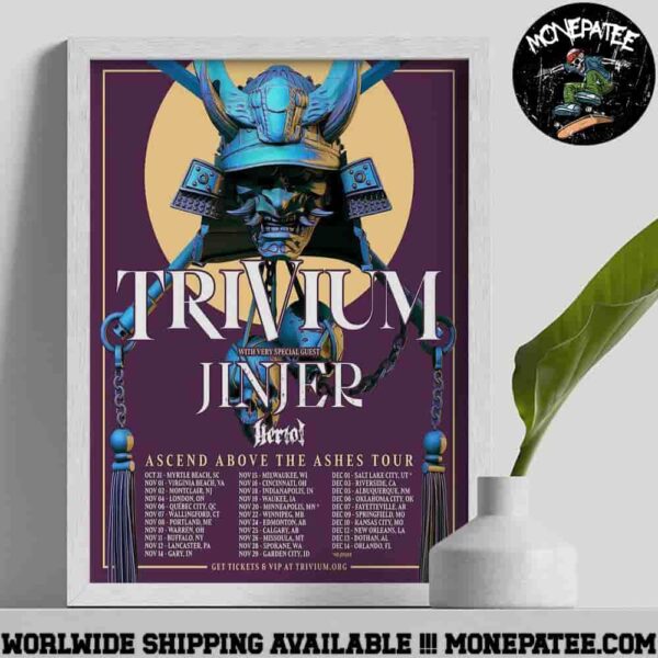 Trivium Ascend Above The Ashes Tour 2025 Dates List Decorative Poster Canvas
