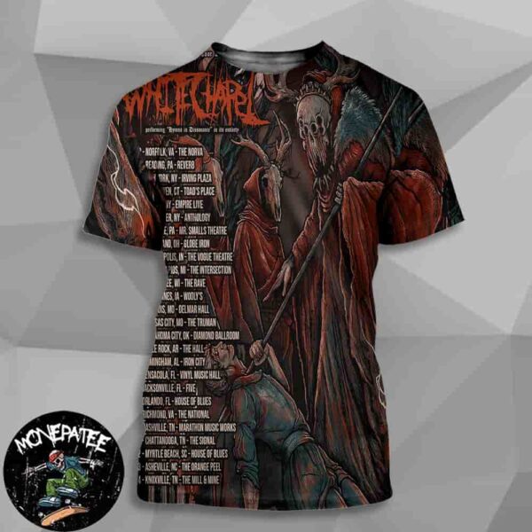 Whitechapel Rituals of Hate Tour 2025 Date List With Special Guest Bodysnatcher AngelMaker And Disembodied Tyrant All Over Print T-Shirt