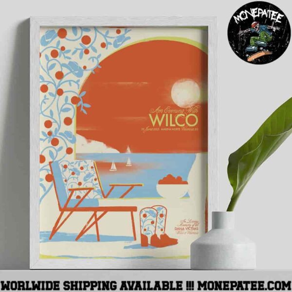 Wilco Band Artwork Valencia ES On June 29 2025 Live At Marina Norte Decorative Poster Canvas