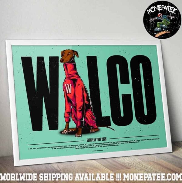 Wilco Europe Tour 2025 Dates List Dog Art Work Decorative Poster Canvas