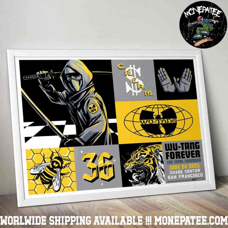 Wu Tang Clan Concert Poster San Francisco CA At Chase Center Wu Tang Forever The Final Chamber Tour Decorative Poster Canvas Wu Tang Clan Concert Poster San Francisco CA At Chase Center Wu Tang Forever The Final Chamber Tour Decorative Poster Canvas