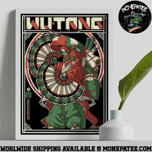 Wu Tang Clan Concert Poster Sandiego On June 21 2025 At The Pechanga Arena Decorative Poster Canvas