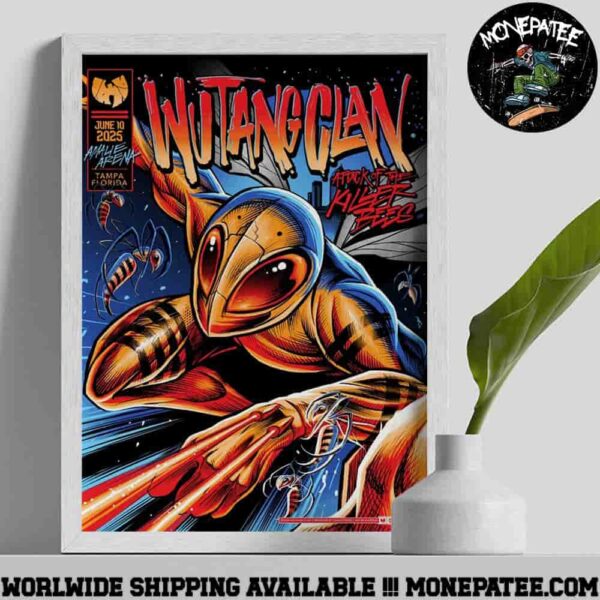 Wu-tang Clan Concert Poster Attack Of The Killer Bees In Tampa FL On June 10 2025 At Amalie Arena Home Decor Poster Canvas