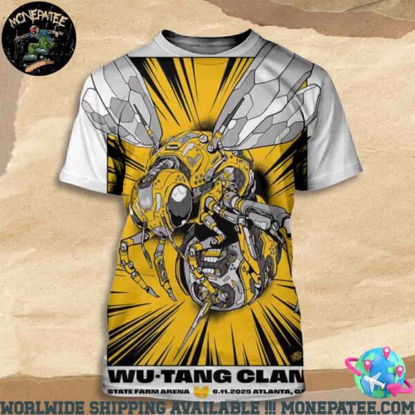 Wu-tang Clan Concert Poster In Atlanta GA On June 11 2025 At State Farm Arena All Over Print T-Shirt