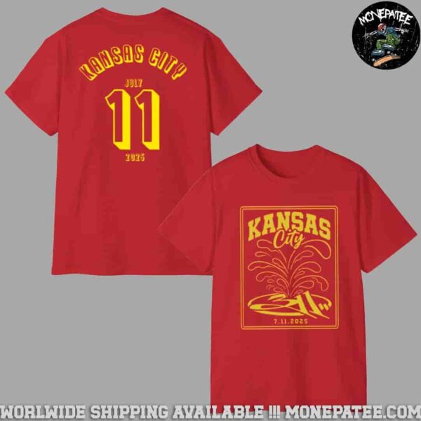 311 Band Kansas City Mo Exclusive Tee On July 11 2025 At Grinders Kc Two Sided Unisex T-Shirt