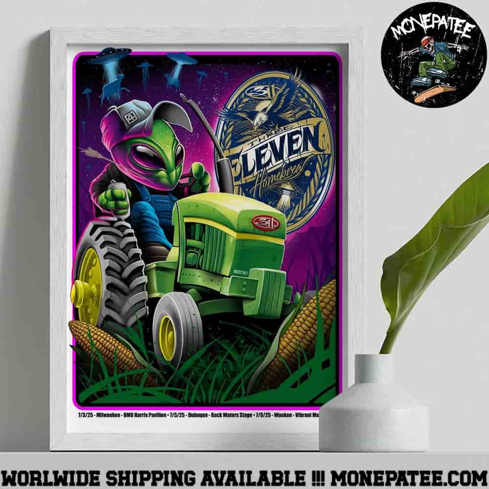 311 Band Venue Poster In Milwaukee Dubuque Waukee On Jul 3-5-9 2025 Farmers Outside The Planet Art Work Decorative Poster Canvas 311 Band Venue Poster In Milwaukee Dubuque Waukee On Jul 3-5-9 2025 Farmers Outside The Planet Art Work Decorative Poster Canvas