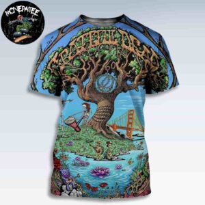 60 Years Of Grateful Dead Music The Old Oak Tree Golden Gate Bridge All Over Print T-Shirt