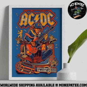 ACDC Berlin Germany Poster PWR UP Europe Tour 2025 at Olympiastadion June 30 Shockwave in Berlin Artwork