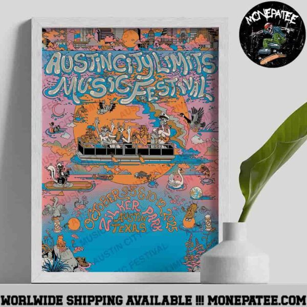Austin City Limits Festival 2025 Rattler Poster At Zilker Park In Austin TX On October 3-5 And 10-12 Commemorative Decor Poster Canvas