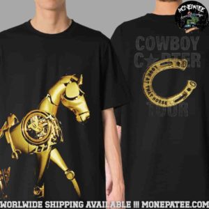 Beyonce Cowboy Carter Tour 2025 Gold Chardonneigh Look At The Horse All Over Print Shirt