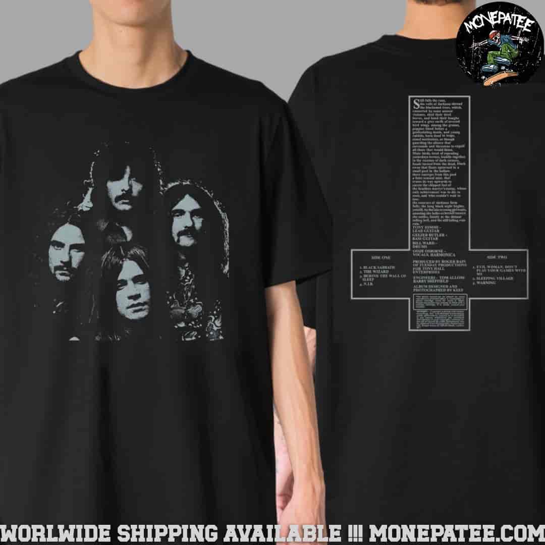 Black Sabbath Black To The Beginning 2025 Birmingham England Cross Two Sided Unisex T-Shirt Black Sabbath Black To The Beginning 2025 Birmingham England Cross Two Sided Unisex T-Shirt