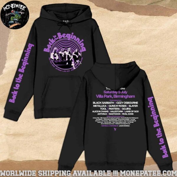 Black Sabbath Ozzy Osbourne Back To The Beginning 2025 The Final Show Event Merch Villa Park Birmingham UK July 5 Pull Over Hoodie Shirt