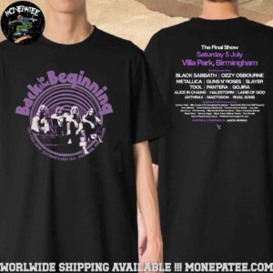 Black Sabbath Ozzy Osbourne Back To The Beginning 2025 The Final Show Event Tee Villa Park Birmingham UK July 5 Two Sided T-Shirt