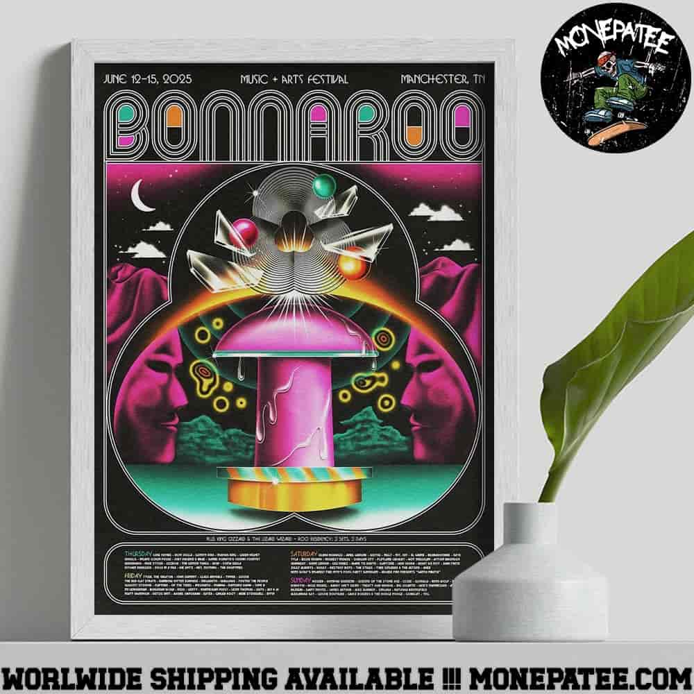 Bonnaroo Festival 2025 Merch Poster On June 12-15 In Manchester TN Full Lineup Decorative Poster Canvas Bonnaroo Festival 2025 Merch Poster On June 12-15 In Manchester TN Full Lineup Decorative Poster Canvas