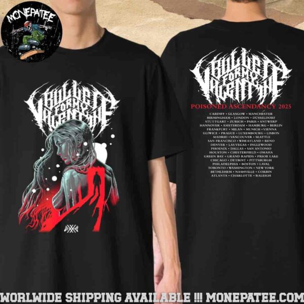 Bullet For My Valentine Poisoned Ascendancy Tour 2025 Through The Door Dates List Exclusive Two Sided T-Shirt