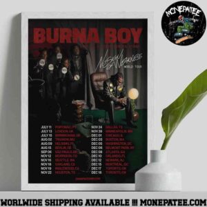 Burna Boy No Sign Of Weakness World Tour 2025 Live In Diant Center Stage Decorative Poster Canvas