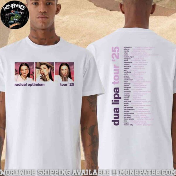 Dua Lipa Radical Optimism Tour 2025 Panel Photo Two Sided T-Shirt