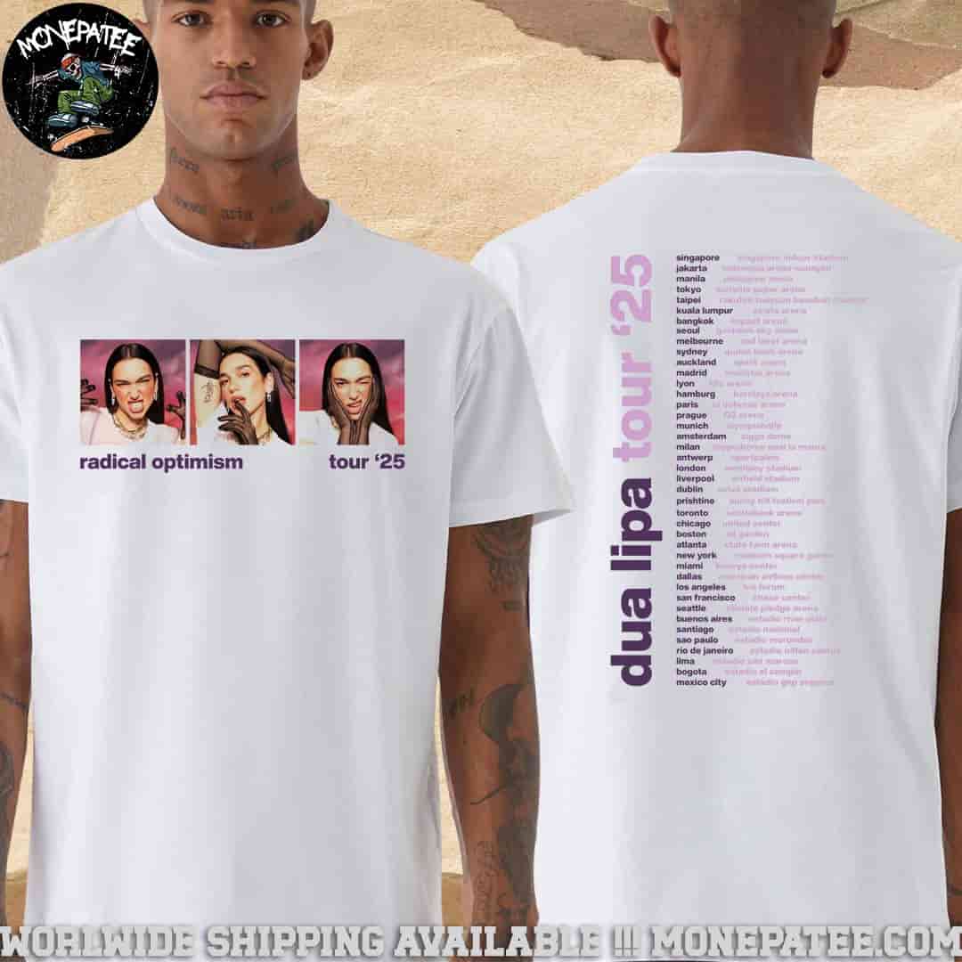 Dua Lipa Radical Optimism Tour 2025 Panel Photo Two Sided T-Shirt Dua Lipa Radical Optimism Tour 2025 Panel Photo Two Sided T-Shirt