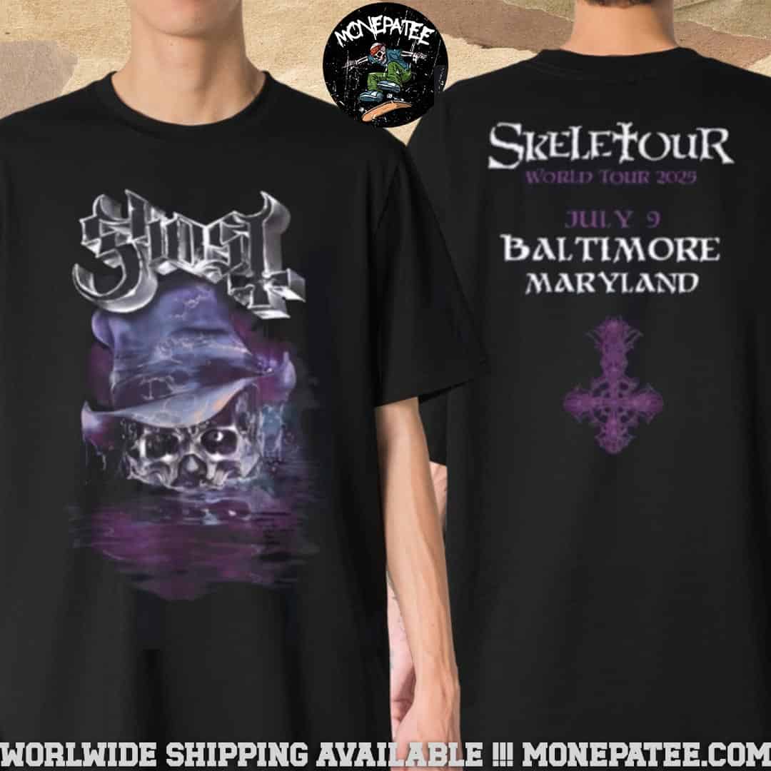 Ghost Band Baltimore Maryland 2025 Skeletour World Tour Message From The Clergy On July 9 At Cfg Bank Arena Two Sided Unisex T-Shirt Ghost Band Baltimore Maryland 2025 Skeletour World Tour Message From The Clergy On July 9 At Cfg Bank Arena Two Sided Unisex T-Shirt