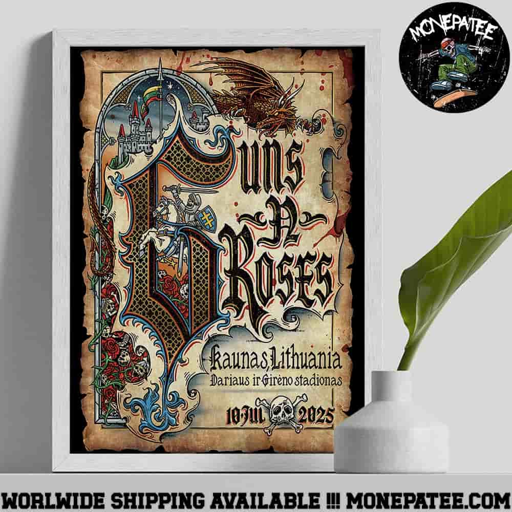Guns N Roses Concert Poster In Kaunas Live At Darius and Girenas Stadium On Jul 10 2025 Home Decor Poster Canvas Guns N Roses Concert Poster In Kaunas Live At Darius and Girenas Stadium On Jul 10 2025 Home Decor Poster Canvas