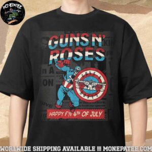 Guns N Roses Happy 4th Of July 2025 Skull Captain America Art Work Unisex T-Shirt