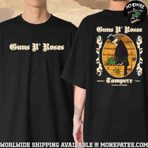 Guns N’ Roses Tampere Fi Concert Poster At Ratina Stadium On July 7 2025 The Gardener Of Rock Unisex T-Shirt