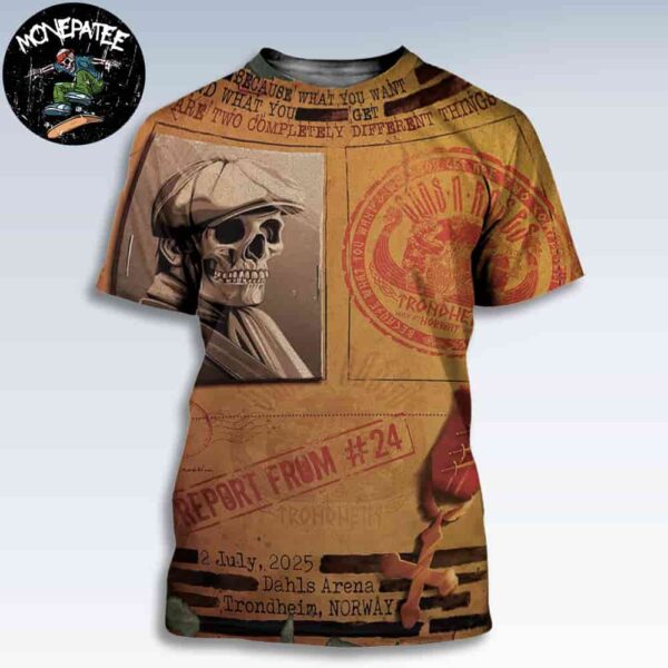 Guns N Roses Trondheim NO Europe Summer Tour 2025 Live At Dahls Arena All Over Print T-Shirt