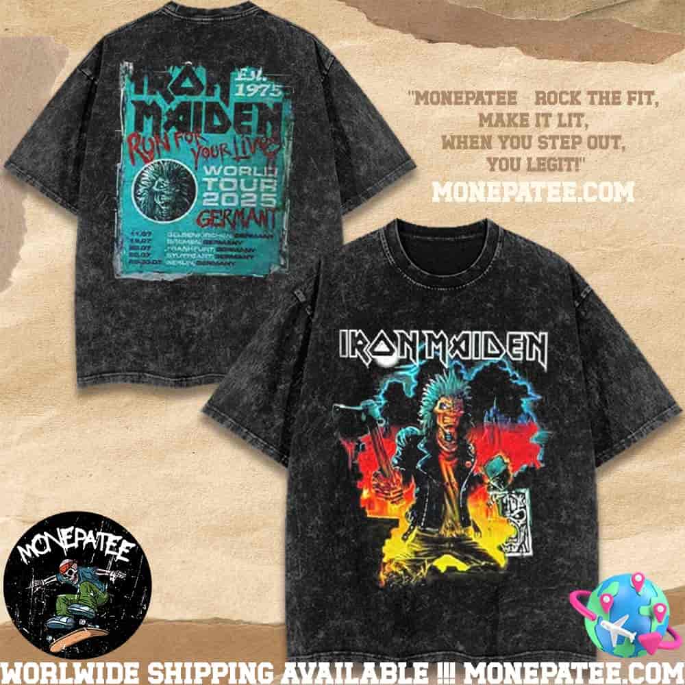 Iron Maiden Germany July 2025 Run For Your Lives World Tour In Gelsenkirchen Bremen Frankfurt Stuttgart And Berlin Wrath Of The Undead Washed Shirt Iron Maiden Germany July 2025 Run For Your Lives World Tour In Gelsenkirchen Bremen Frankfurt Stuttgart And Berlin Wrath Of The Undead Washed Shirt