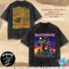 Iron Maiden France Washed Shirt Run For Your Lives World Tour 2025 In Belfort Paris On Jul 3-19-20 Torch of the Catacombs Artwork