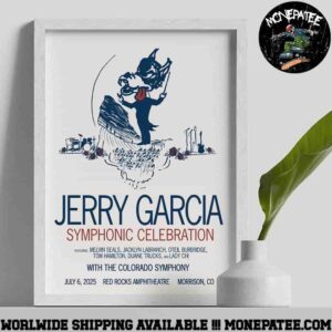 Jerry Garcia Symphonic Celebration With The Colorado Symphony And Lineip Venue Poster In Morrison Colorado At Red Rocks Amphitheatre On July 6 2025 Decorative Poster Canvas