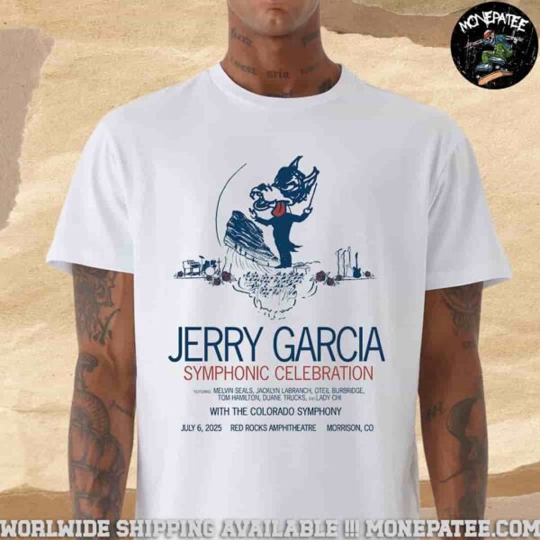 Jerry Garcia Symphonic Celebration With The Colorado Symphony And Lineip Venue Poster In Morrison Colorado At Red Rocks Amphitheatre On July 6 2025 Unisex T-Shirt