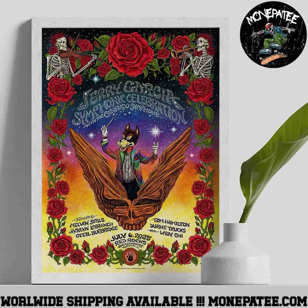 Jerry Garcia Symphonic Celebration With The Colorado Symphony Venue Poster In Morrison Colorado At Red Rocks Amphitheatre On July 6 2025 Wall Art Decorative Poster Canvas Jerry Garcia Symphonic Celebration With The Colorado Symphony Venue Poster In Morrison Colorado At Red Rocks Amphitheatre On July 6 2025 Wall Art Decorative Poster Canvas