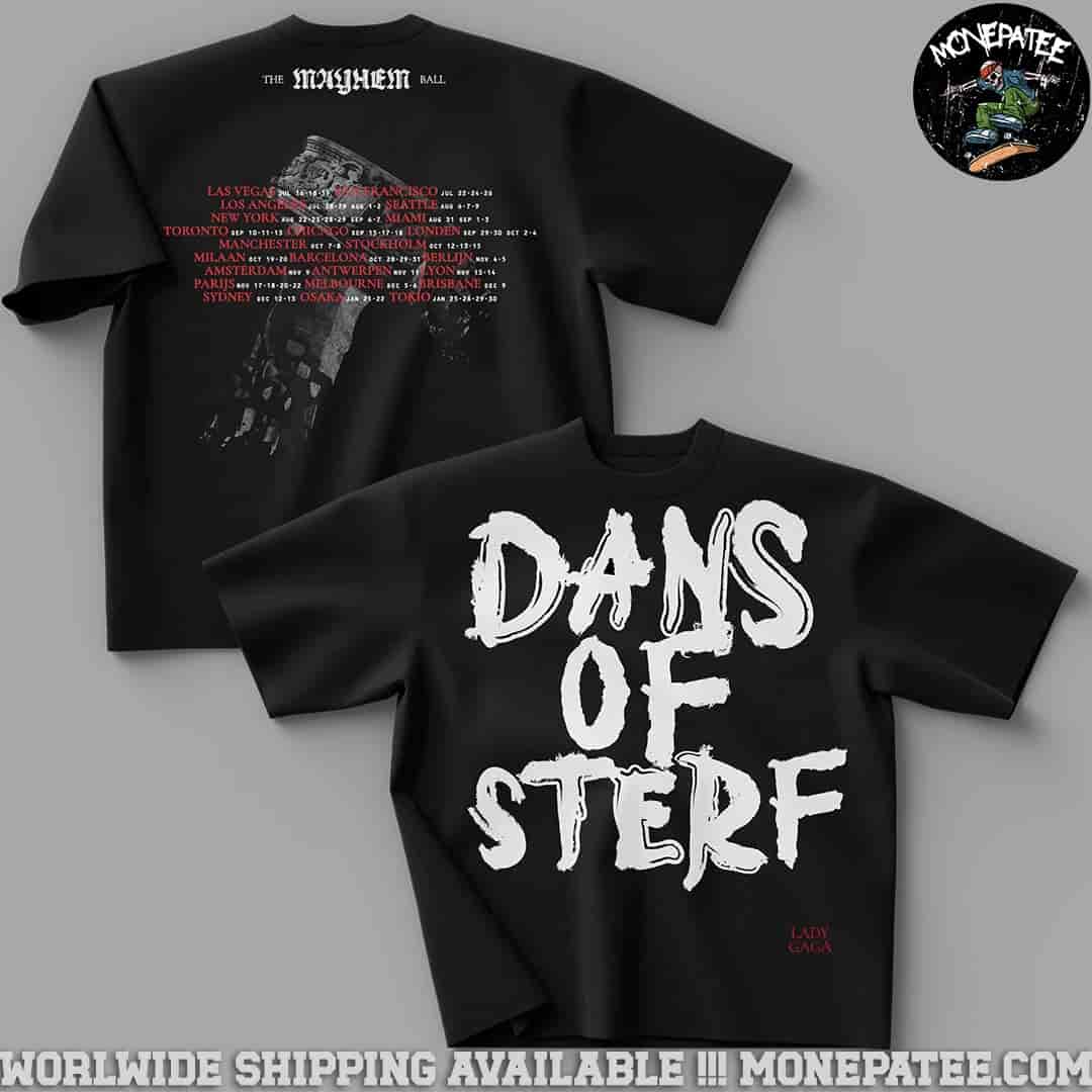 Lady Gaga The Mayhem Ball Tour 2025-2026 Dans Of Sterf Two Sided Unisex T-Shirt Lady Gaga The Mayhem Ball Tour 2025-2026 Dans Of Sterf Two Sided Unisex T-Shirt