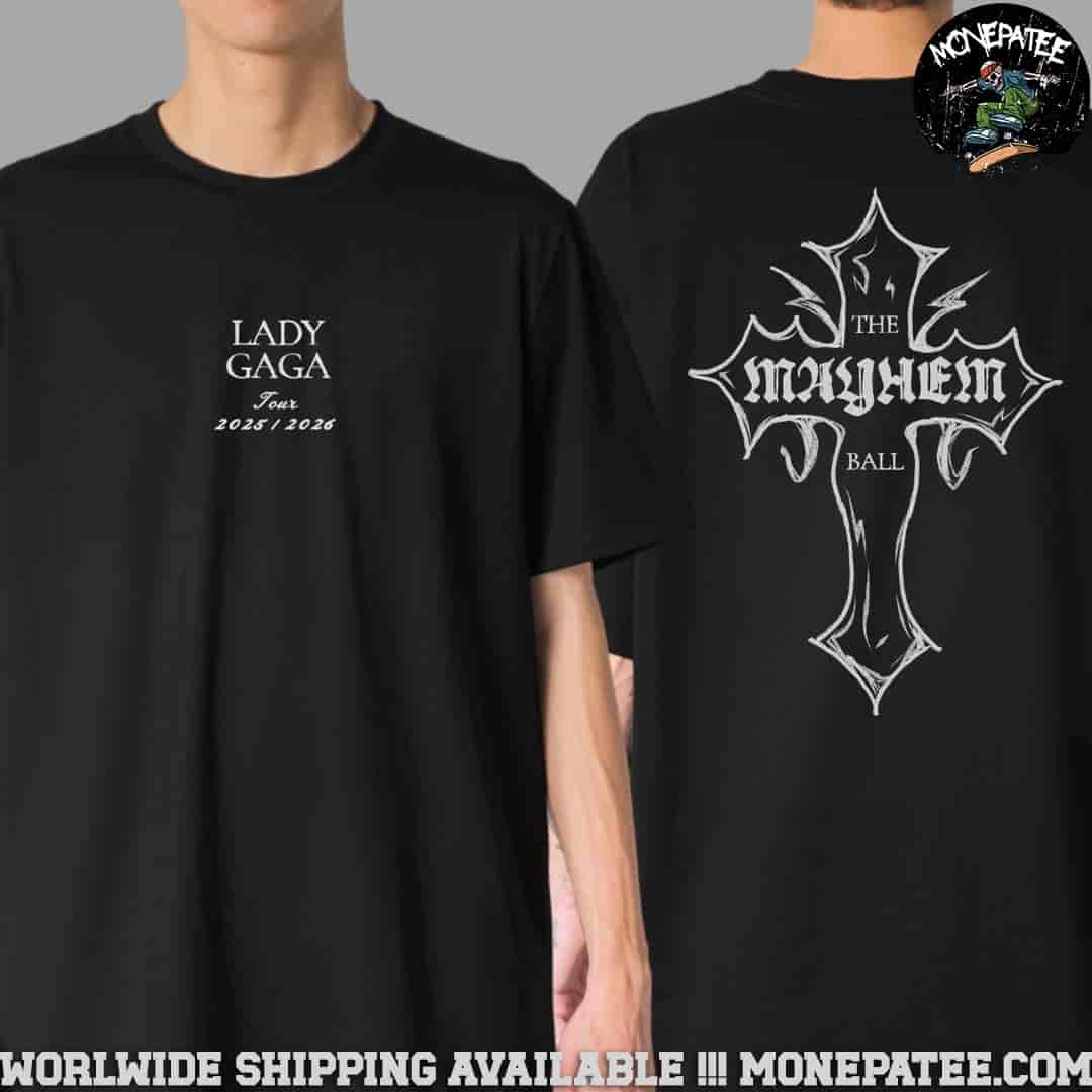 Lady Gaga The Mayhem Ball Tour 2025-2026 Mayhem Cross Cutoff Two Sided Unisex T-Shirt Lady Gaga The Mayhem Ball Tour 2025-2026 Mayhem Cross Cutoff Two Sided Unisex T-Shirt