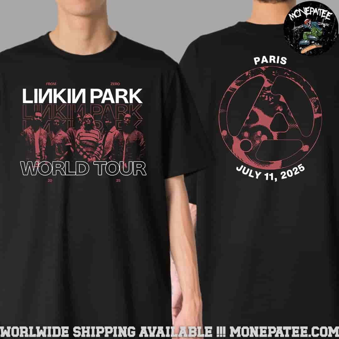 Linkin Park France 2025 Exclusive Tee Live At Stade de France On July 11 2025 Two Sided Merchandise Unisex T-Shirt Linkin Park France 2025 Exclusive Tee Live At Stade de France On July 11 2025 Two Sided Merchandise Unisex T-Shirt
