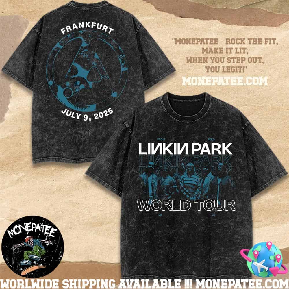 Linkin Park Frankfurt Germany 2025 From Zero World Tour Exclusive Washed Tee At Deutsche Bank Park On July 9 Member Band Shirt Linkin Park Frankfurt Germany 2025 From Zero World Tour Exclusive Washed Tee At Deutsche Bank Park On July 9 Member Band Shirt